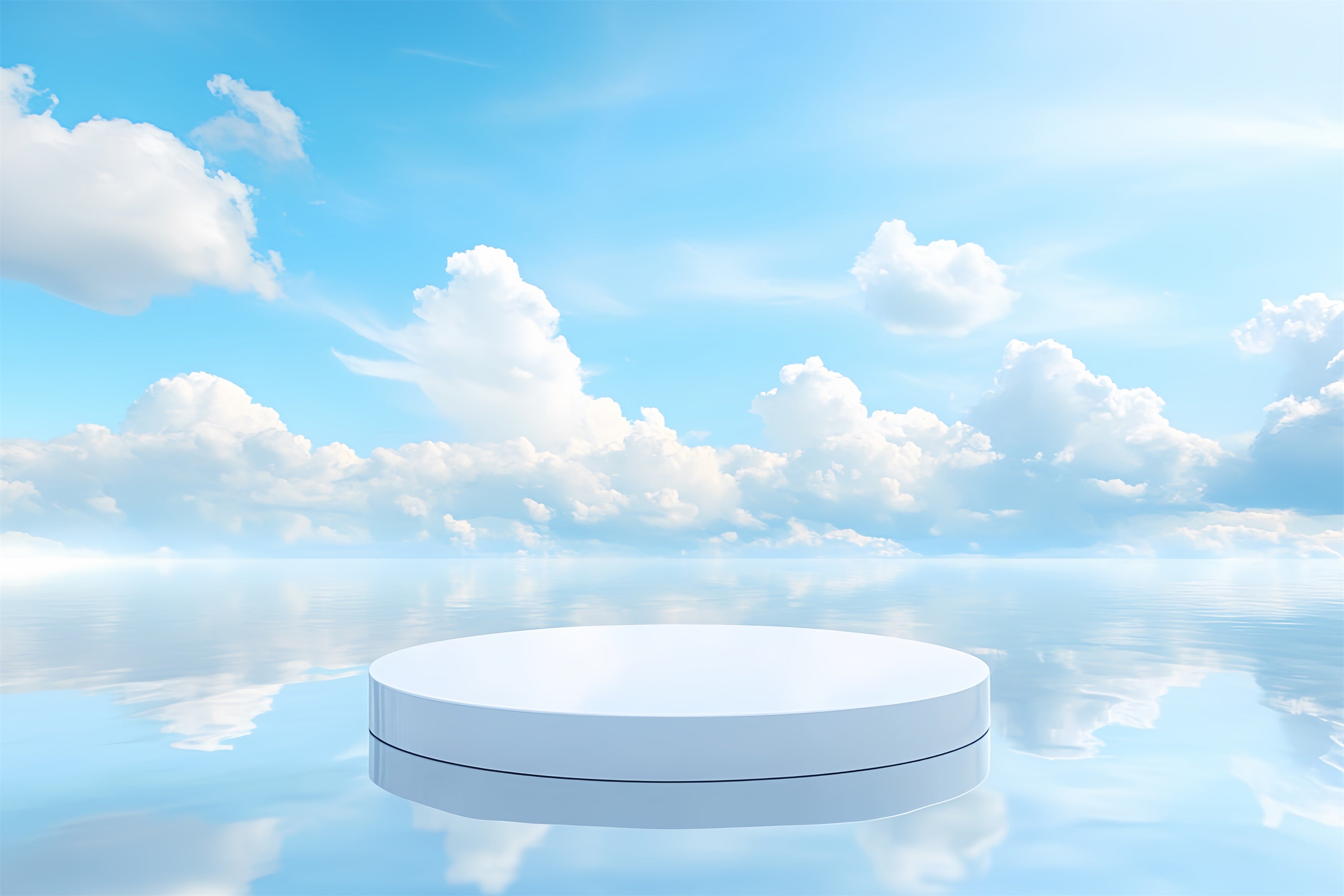 Ozean und Himmel Hintergrundkulisse Ruhiger Ozean Weißer Plattformhintergrund CSH4-254