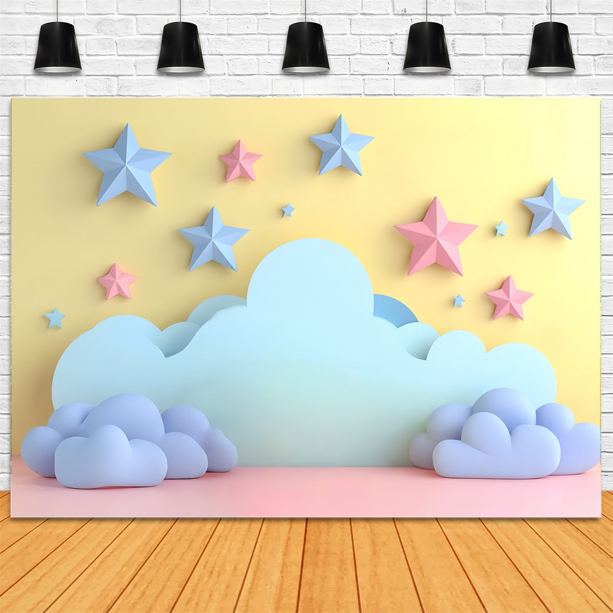 Wolken Fotohintergrund weiche Wolke Cartoon Sterne Hintergrund CSH4-257