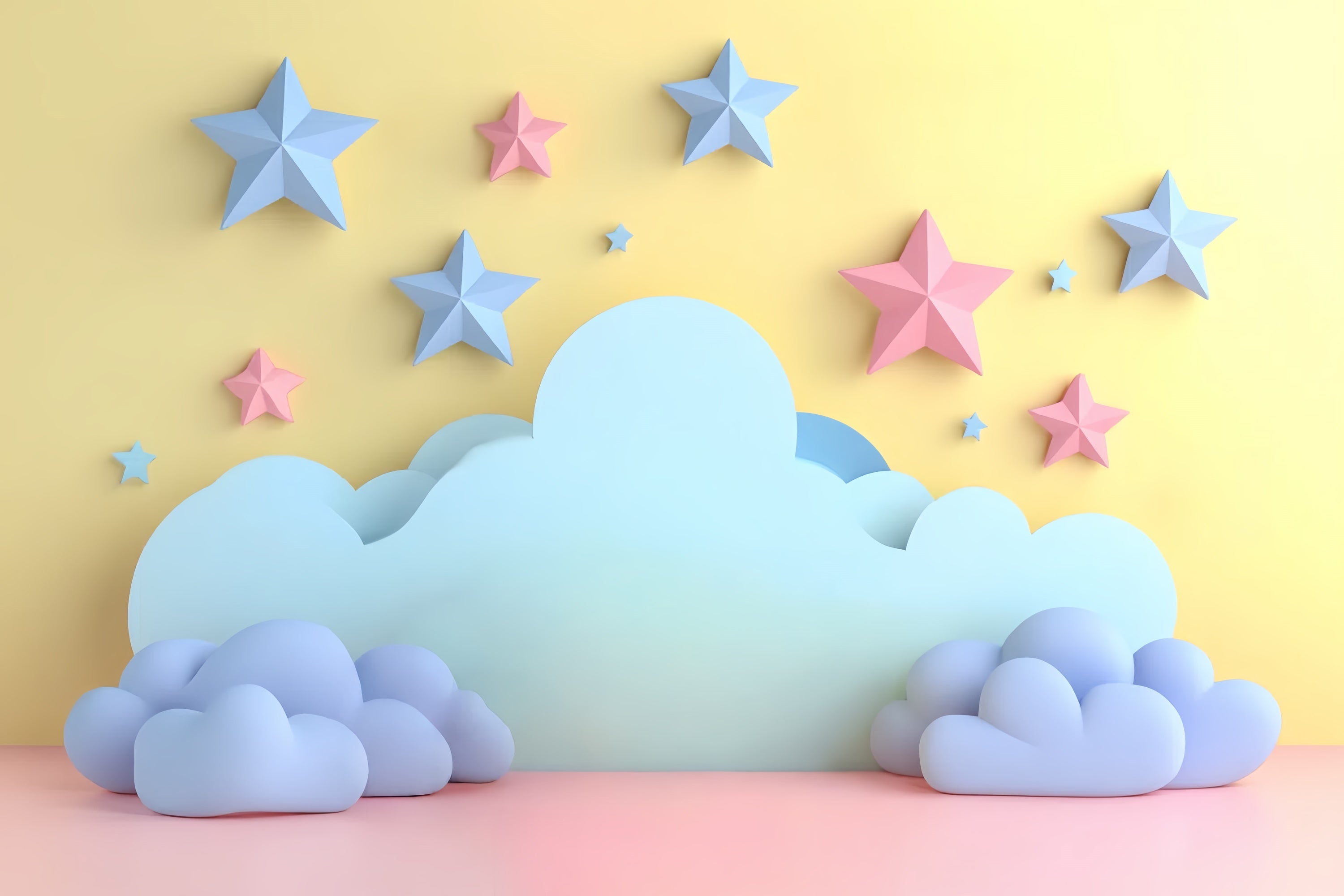 Wolken Fotohintergrund weiche Wolke Cartoon Sterne Hintergrund CSH4-257
