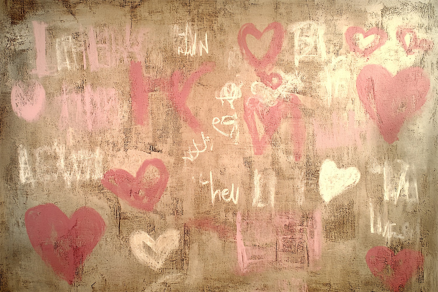 Vintage Wand Hintergrund Graffiti Herz Muster Hintergrund CSH4-276