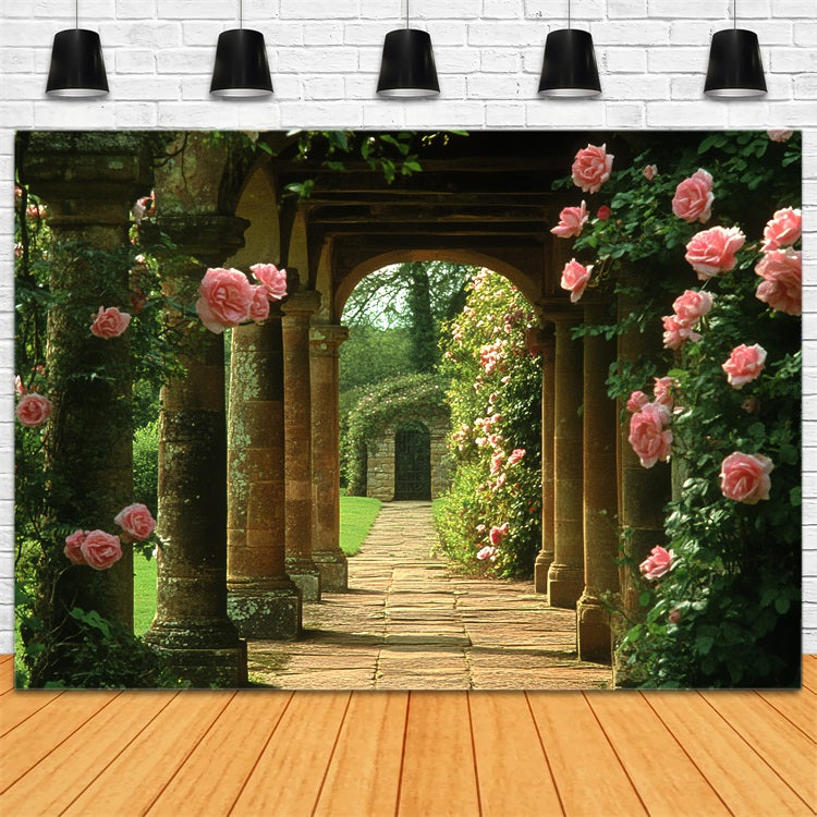 Vintage Backdrop Rose Klettern Bogen Korridor Hintergrund CSH4-277