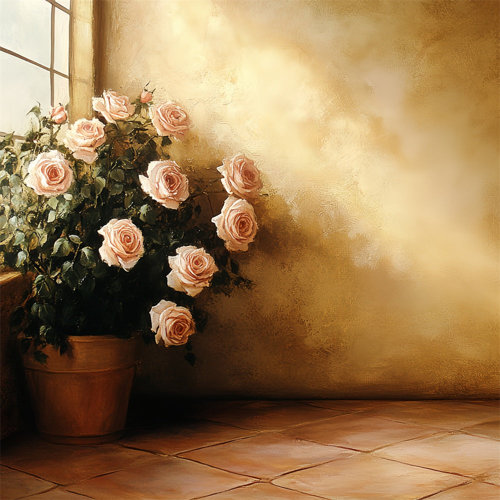 Vintage Backdrops Sonnenlicht Rosen Ecke Backdrop CSH4-279
