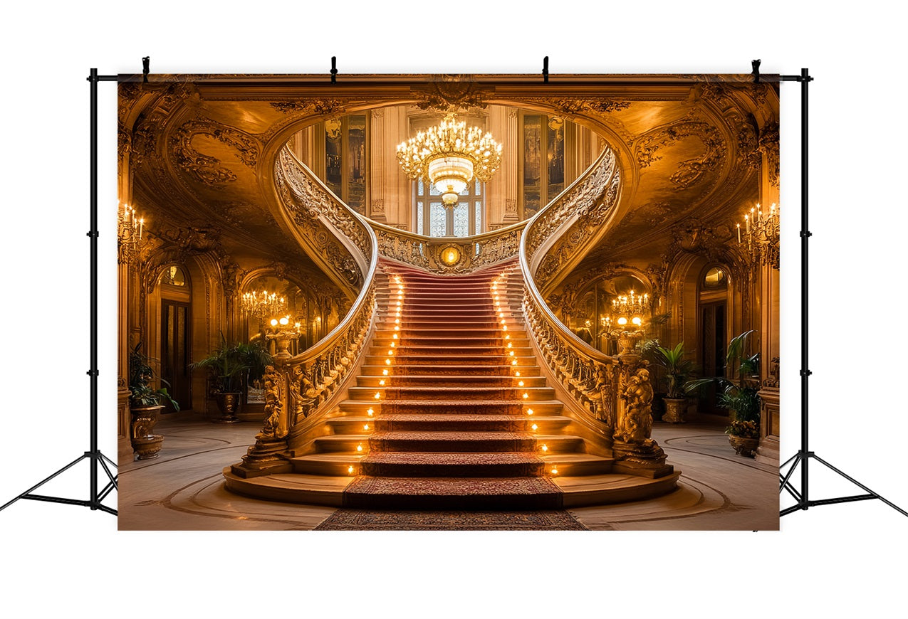 Viktorianische Fotografie Backdrop Rote Teppich-Treppe Vintage Backdrops CSH4-285