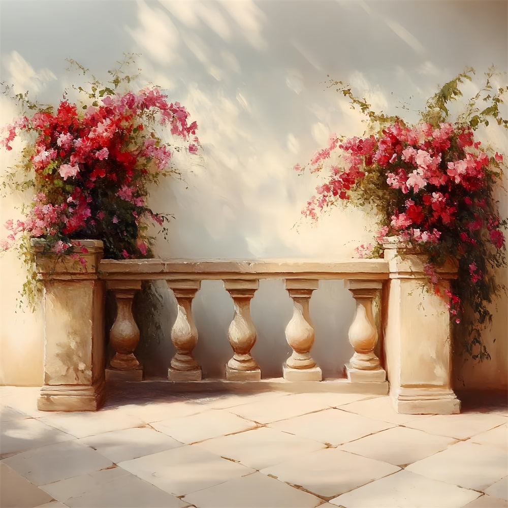 Vintage Fotografie Backdrop Hof Blumen Sonnenlicht Hintergrund CSH4-287
