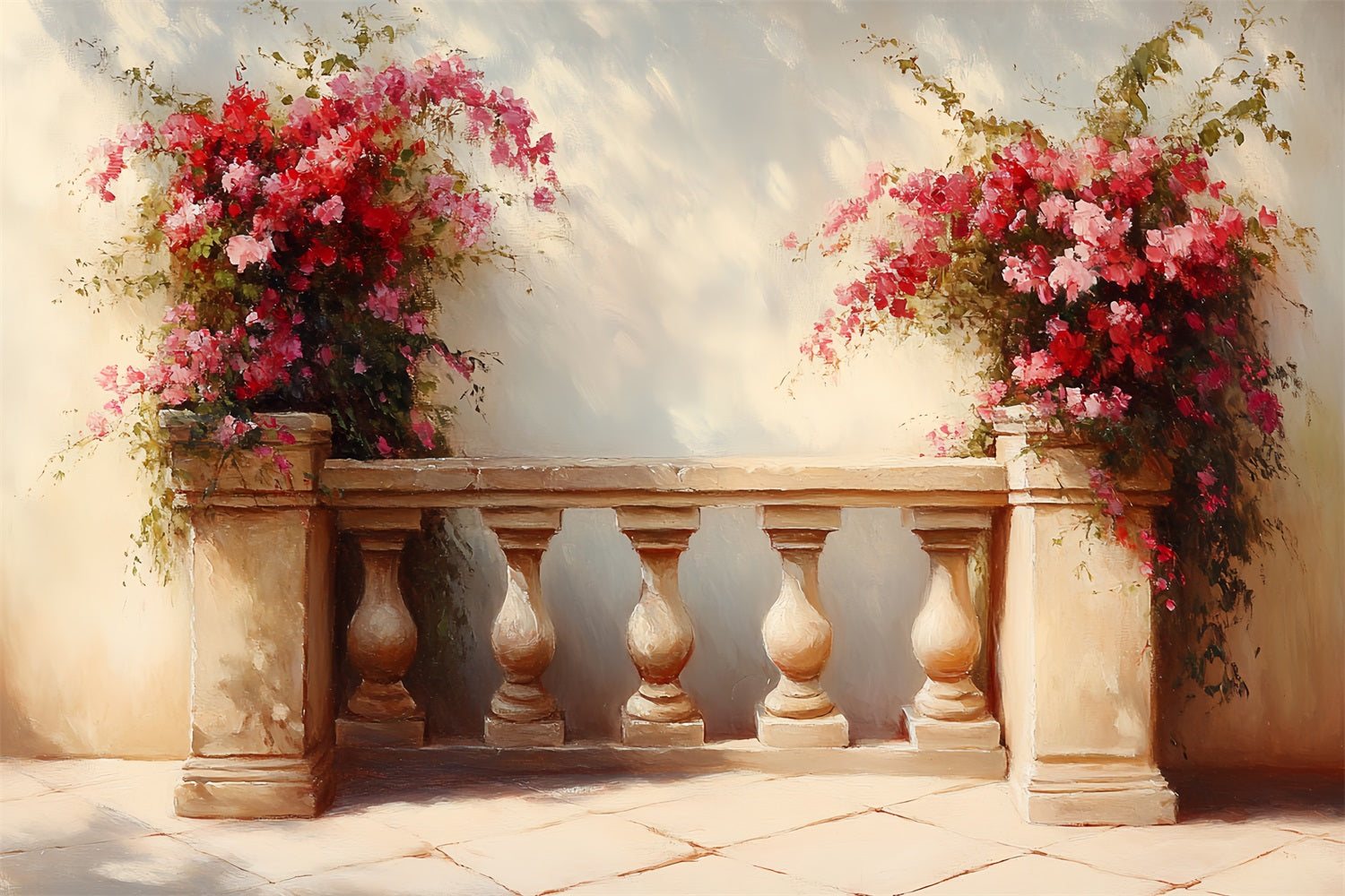 Vintage Fotografie Backdrop Hof Blumen Sonnenlicht Hintergrund CSH4-287