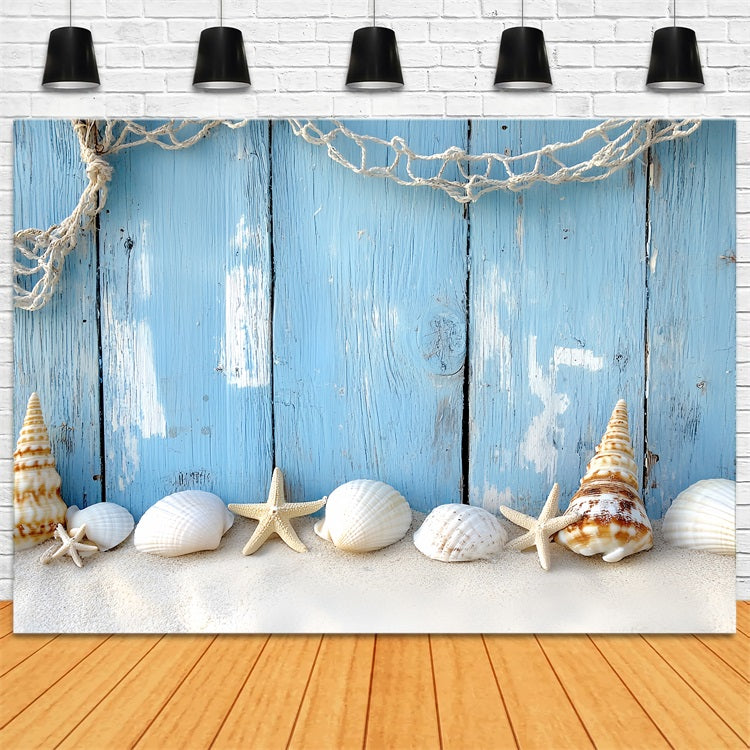 Vintage Backdrop Blau Holz Seaside Fotografie Hintergrund CSH4-295