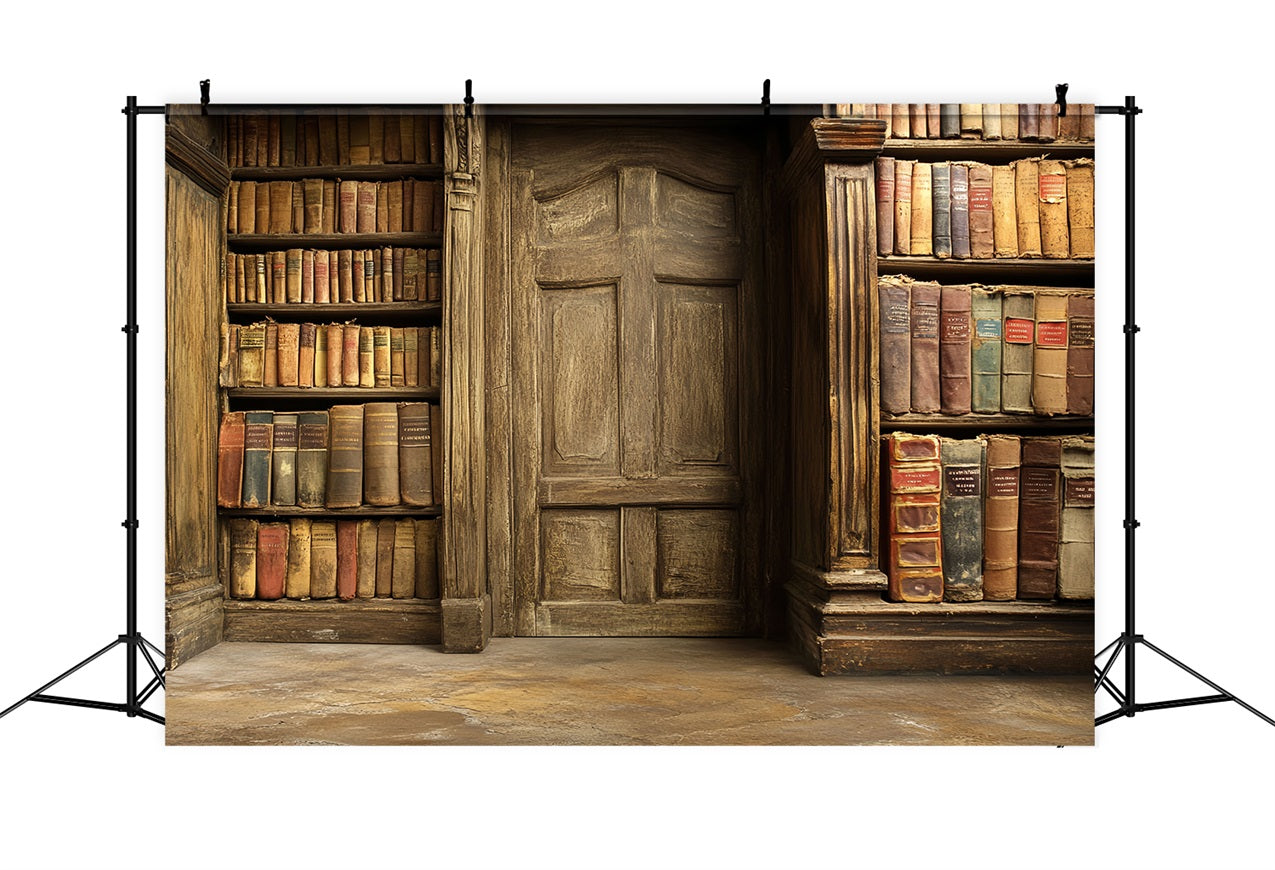 Vintage Backdrops Antike Bibliothek Bücherregal Türhintergrund CSH4-299