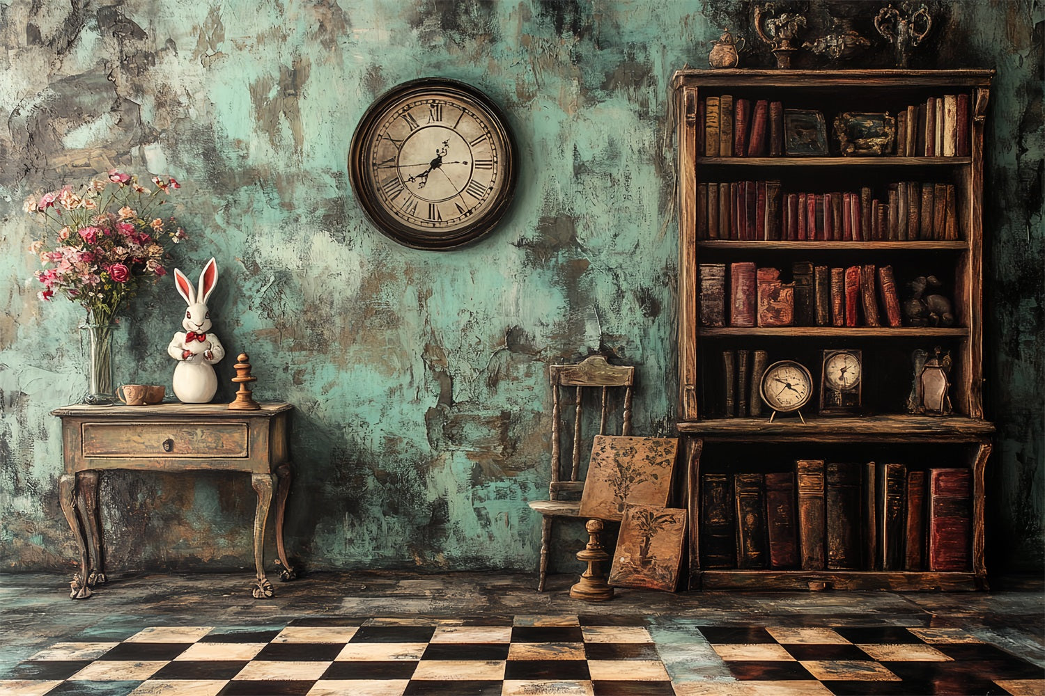 Antike Fotokulisse Alice im Wunderland Vintage-Hintergrund CSH4-301
