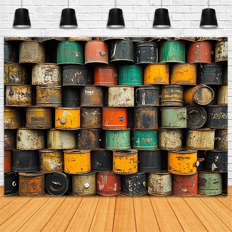 Vintage Backdrop Ölfass Wandhintergrund CSH4-303