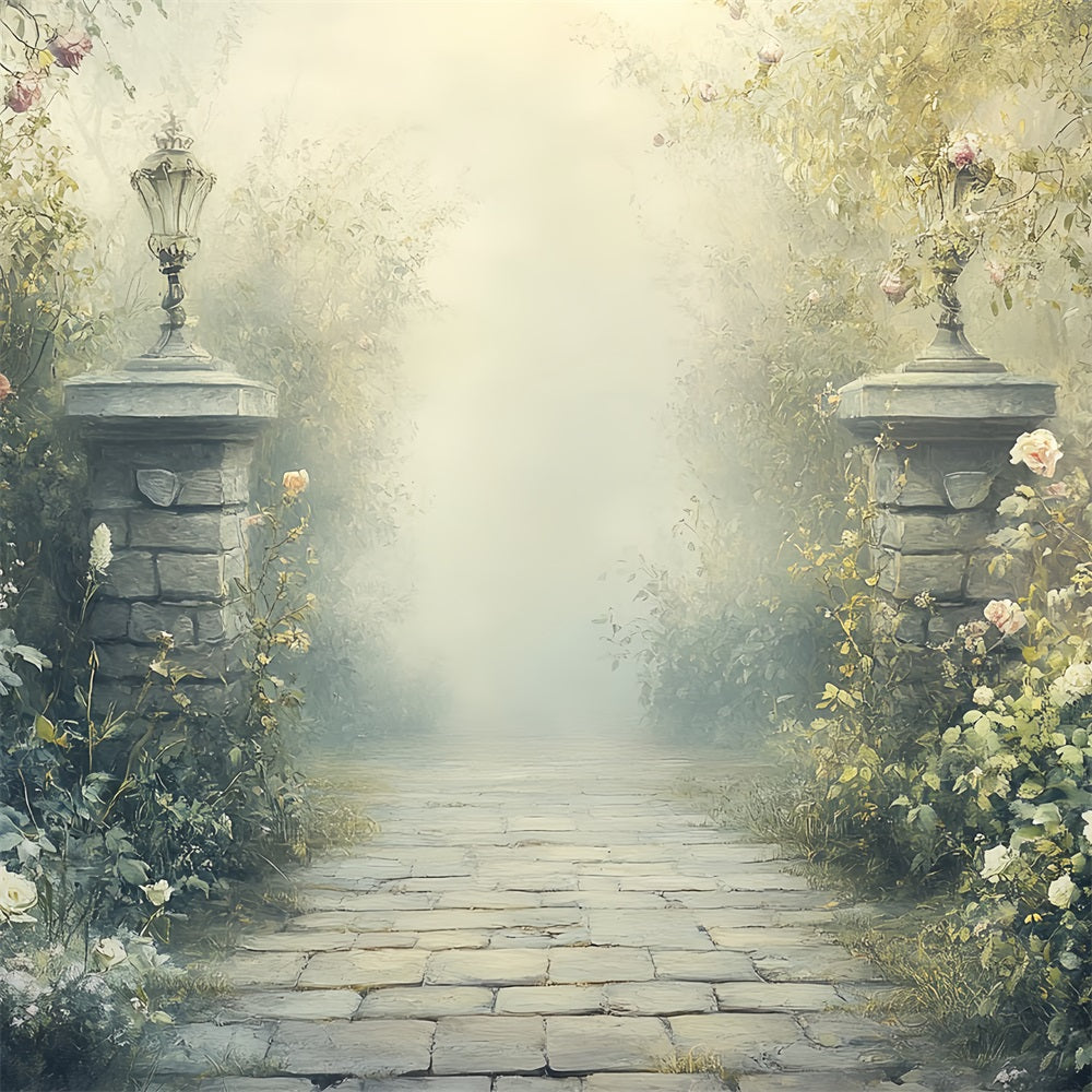 Vintage Backdrops für Fotografie Säulen Garten Weg Hintergrund CSH4-310