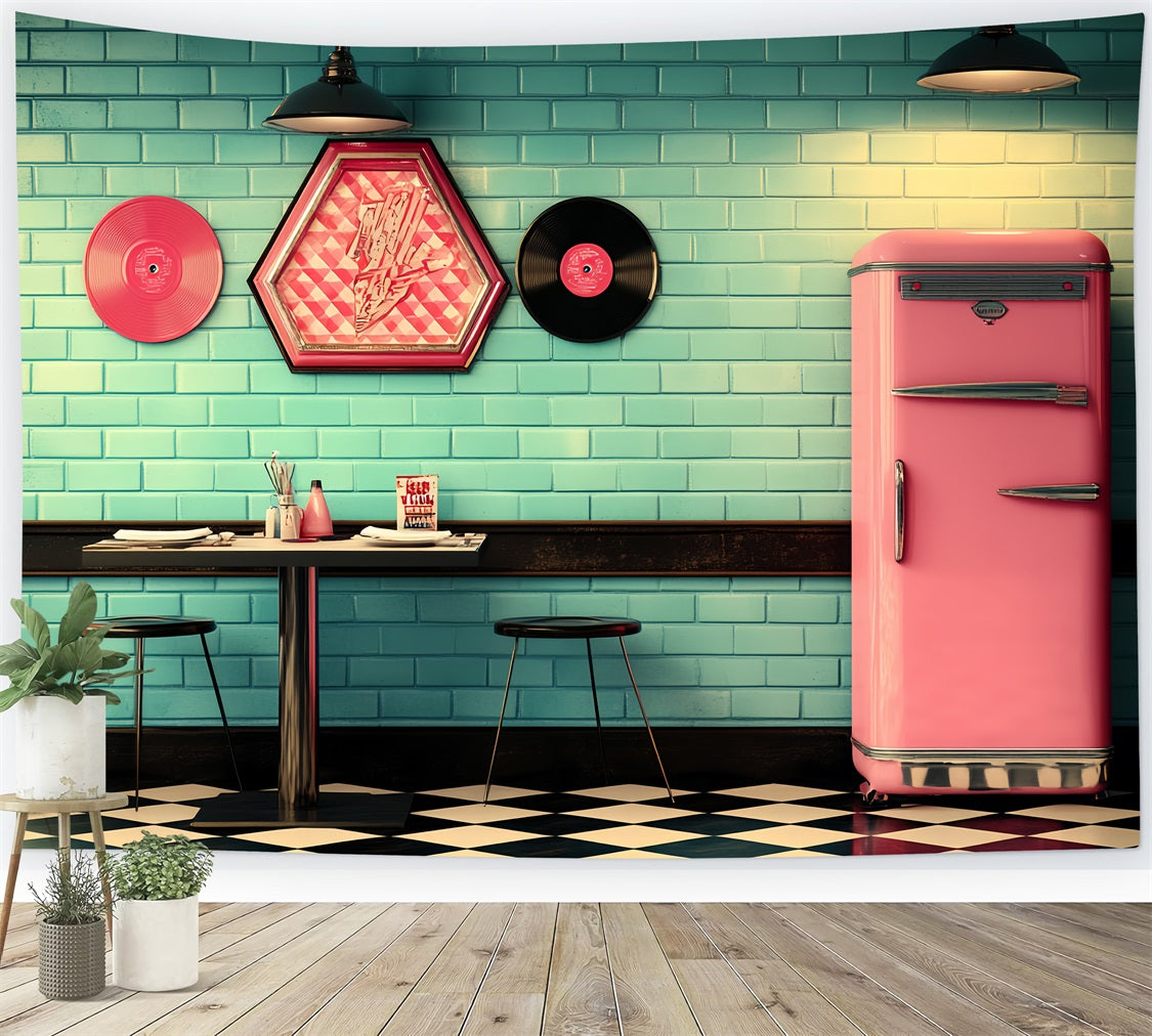 Retro Backdrops Vinyl Schallplatte Diner Vintage Backdrops CSH4-316