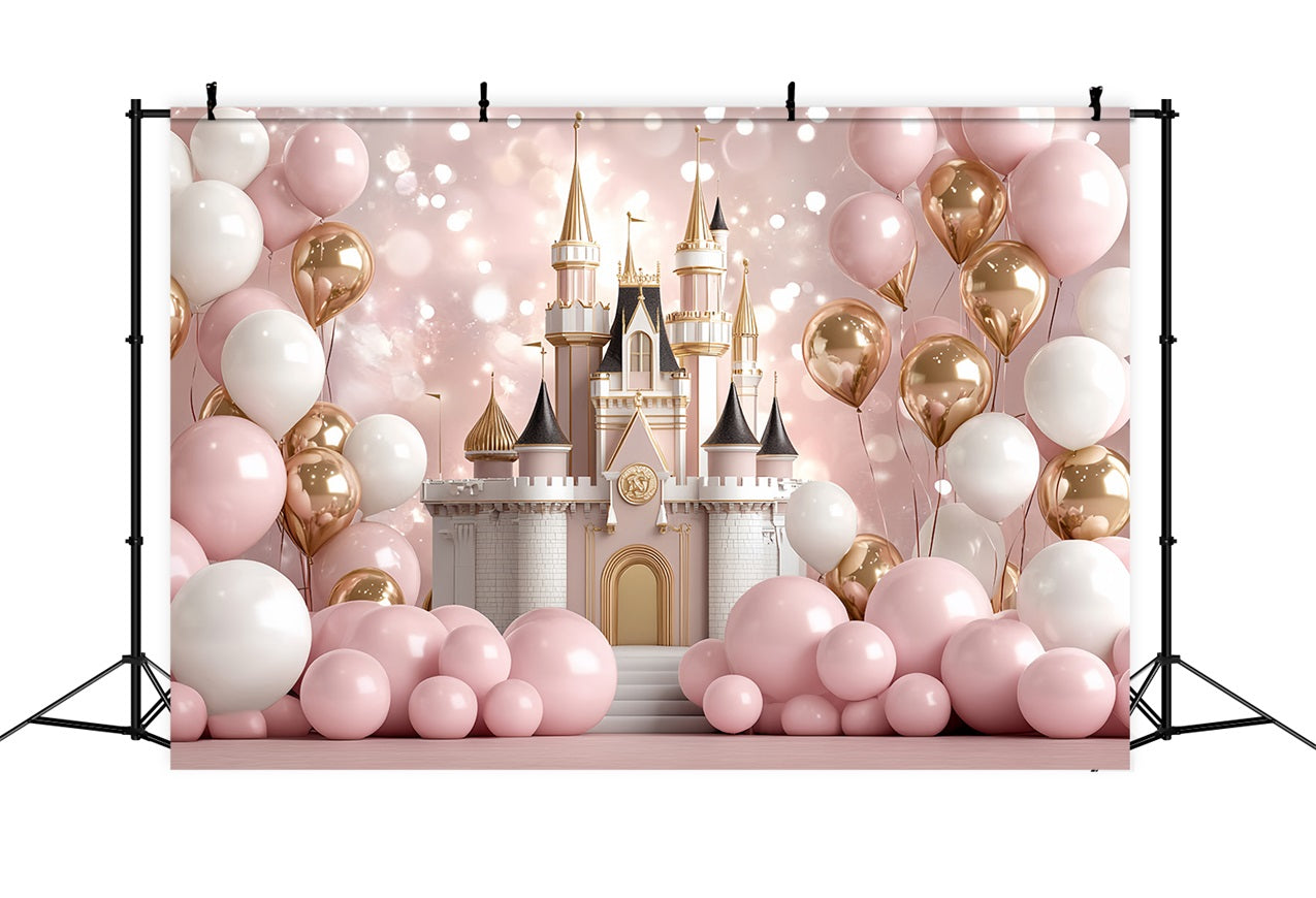 Prinzessin Schloss Hintergrundkulisse Blush Ballons Hintergrund CSH4-331