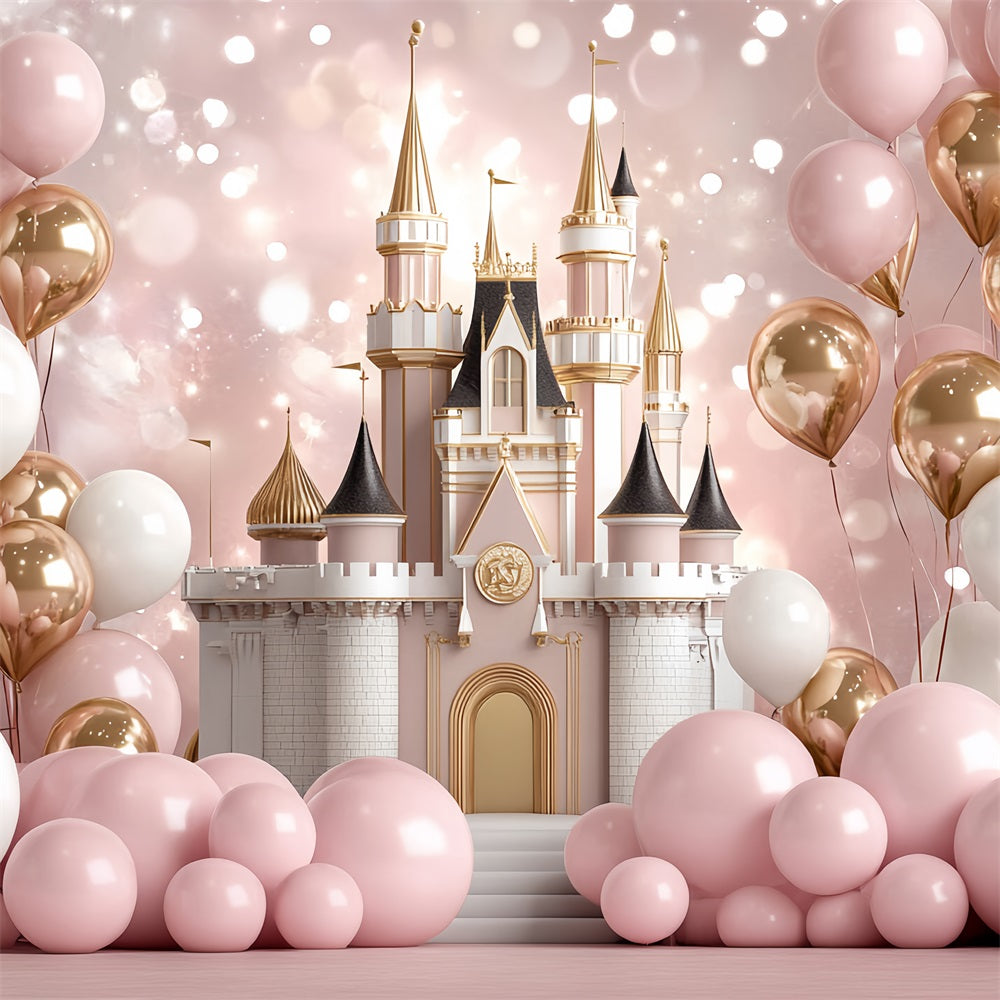 Prinzessin Schloss Hintergrundkulisse Blush Ballons Hintergrund CSH4-331