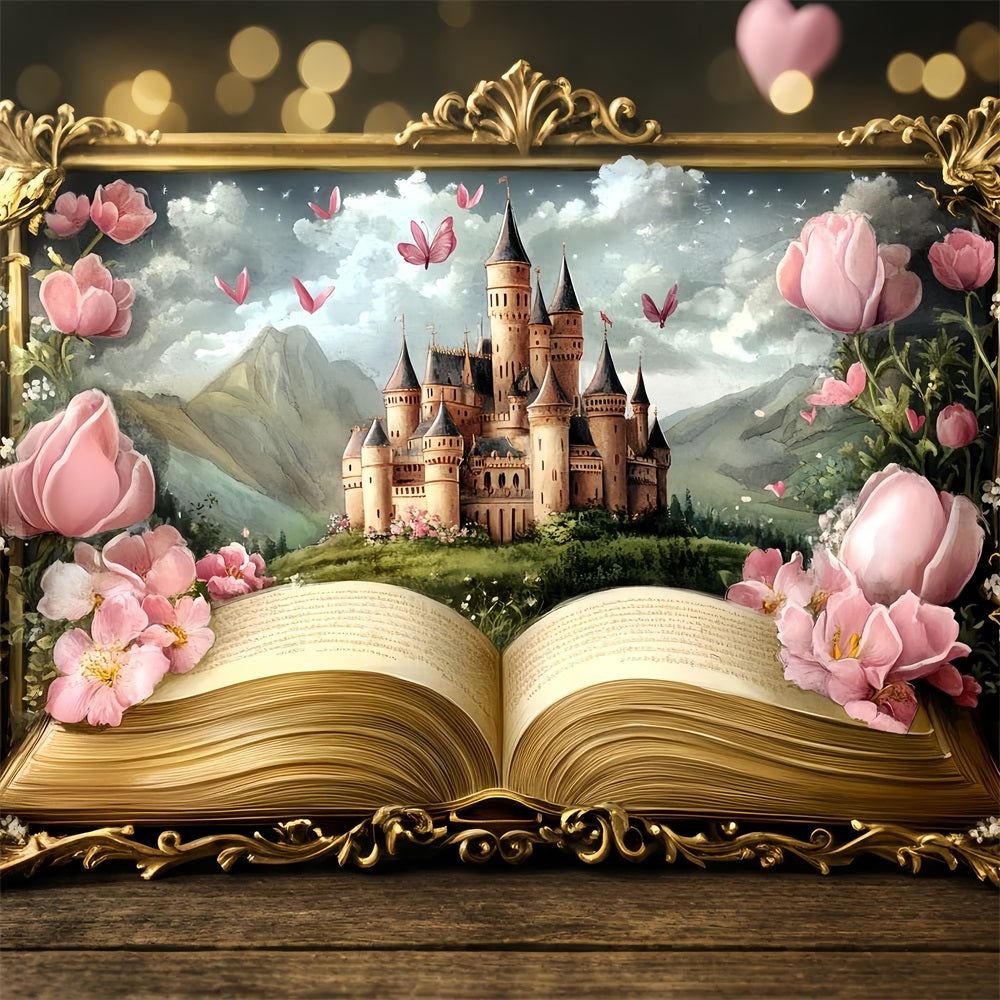 Prinzessin Schloss Hintergrundkulisse Floral Story Scene Hintergrund CSH4-348