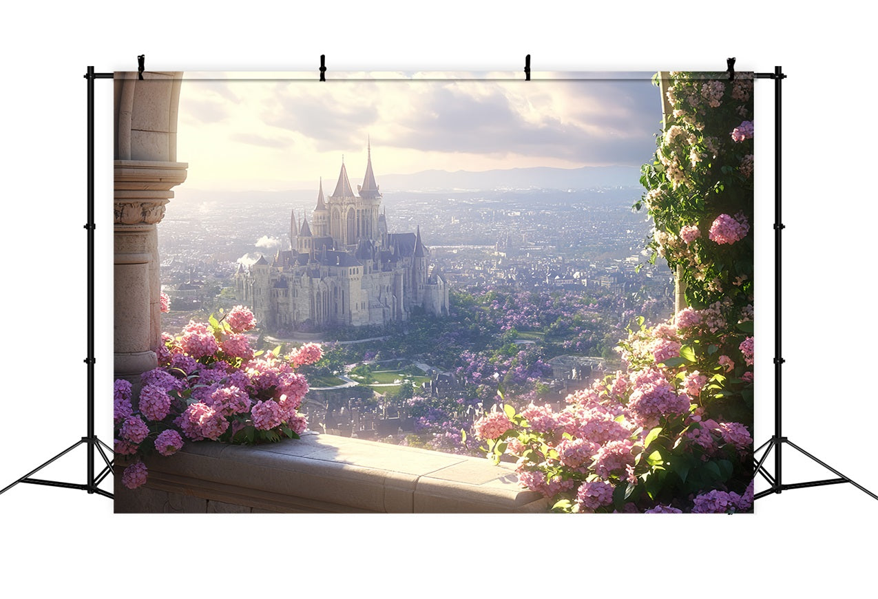 Schloss Kulissen Romantische Rosa Blumen Kulisse CSH4-354