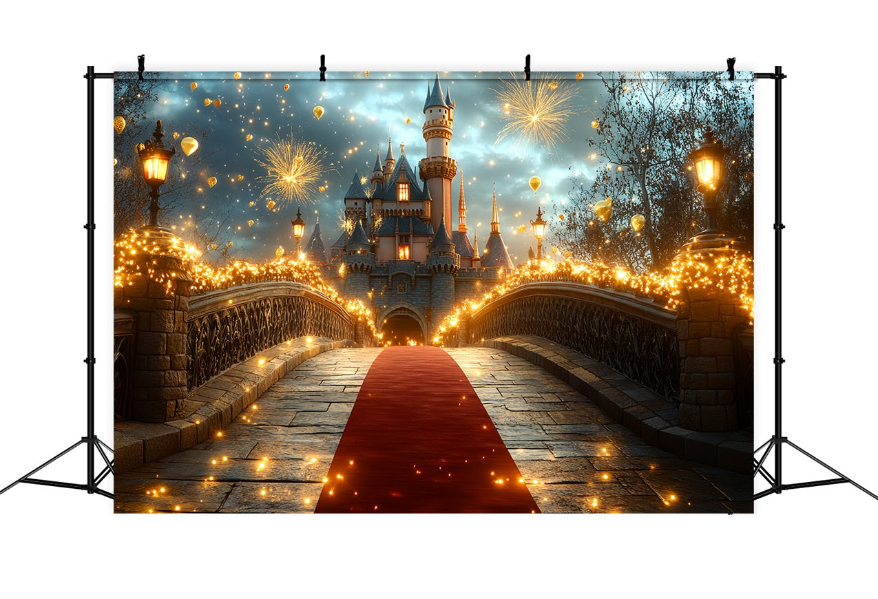 Castle Backdrops Feuerwerk Celebration Brücke Backdrop CSH4-359
