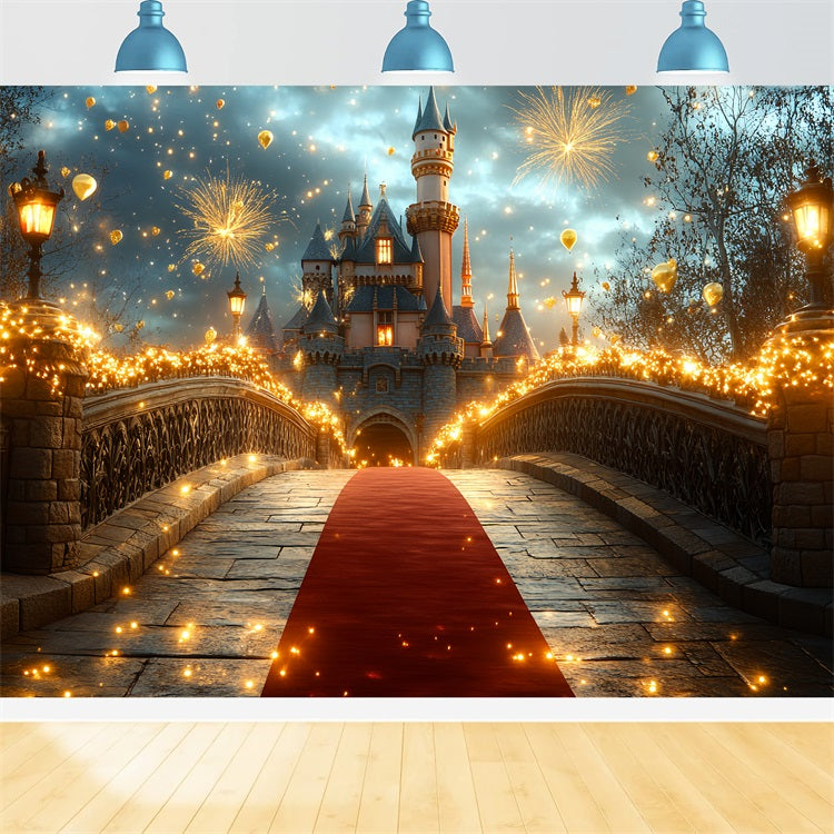 Castle Backdrops Feuerwerk Celebration Brücke Backdrop CSH4-359