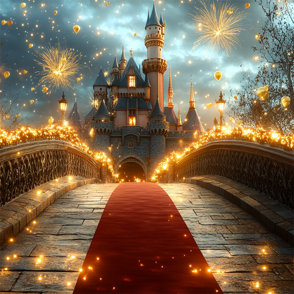 Castle Backdrops Feuerwerk Celebration Brücke Backdrop CSH4-359