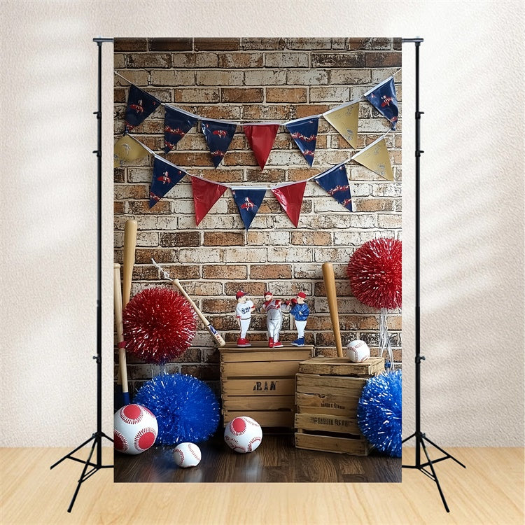 Baseball Hintergrund Backdrop Ziegelwand Baseball Dekor Hintergrund CSH4-368
