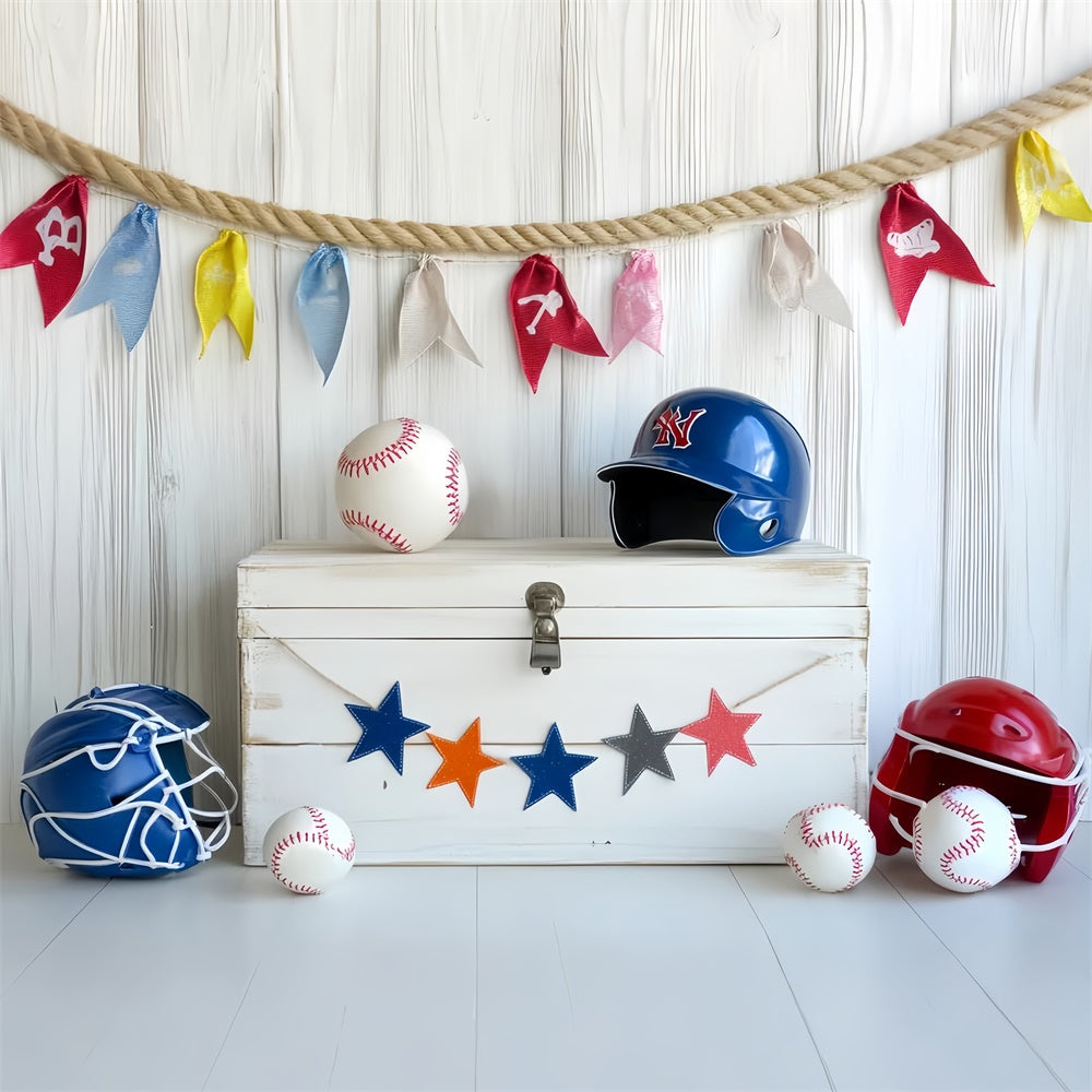 Baseball-Hintergrund Helle Jugend Baseball Set Hintergrund CSH4-373
