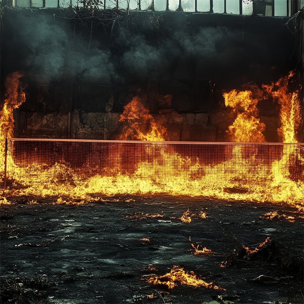 Sportfotografie Backdrops Brennender Tennisplatz Backdrop CSH4-381