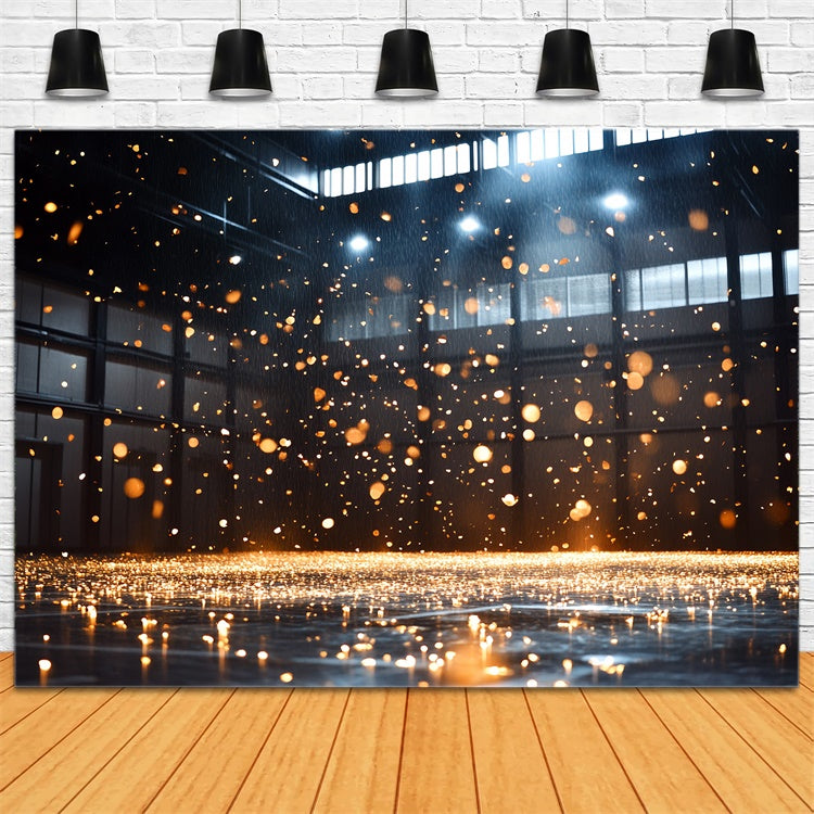 Sport-Fotohintergrund funkelnde Gold Gym Arena Hintergrund CSH4-385