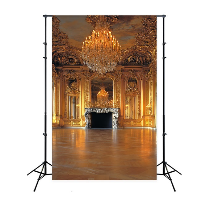 Vintage-Fotohintergrund Goldener Palast Kronleuchter Hintergrund CSH4-394
