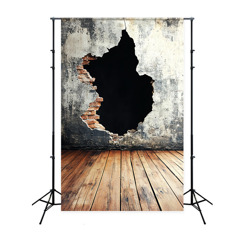 Vintage Fotografie Backdrops Betonwand Ziegelstein Loch Backdrop CSH4-395