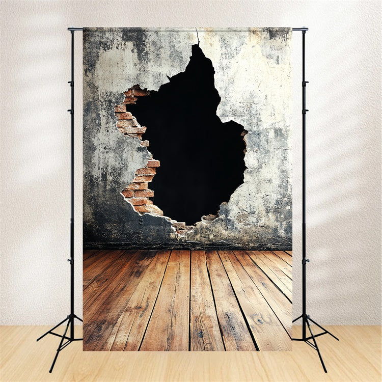 Vintage Fotografie Backdrops Betonwand Ziegelstein Loch Backdrop CSH4-395