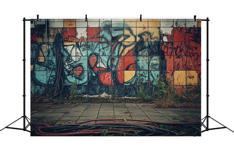 Retro Backdrops Straße Vibes Graffiti Wand Vintage Backdrop CSH4-400