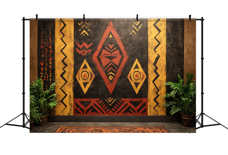 Vintage Wall Backdrop Afrikanische Geometrische Muster Hintergrund CSH4-420