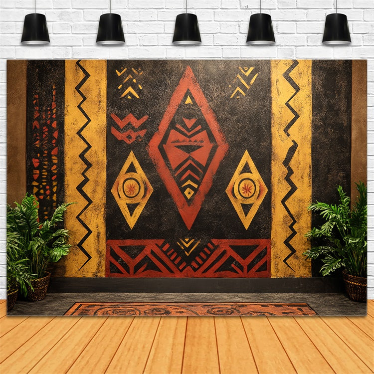 Vintage Wall Backdrop Afrikanische Geometrische Muster Hintergrund CSH4-420