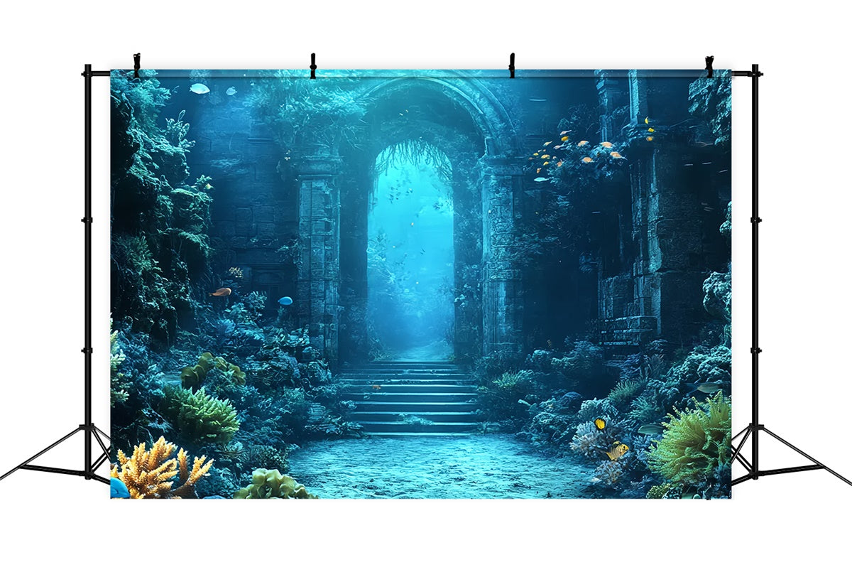 Unterwasser-Hintergrundbild Antike Ruinen Koralle Sommer-Hintergrundbild CSH5-102