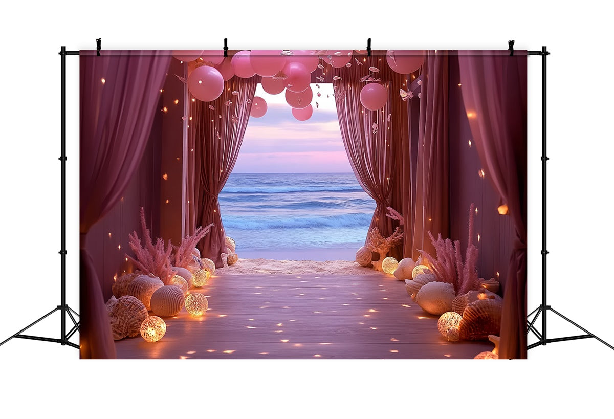 Sommer Backdrops Rosa Ballon Muschel Ozean Backdrop CSH5-103