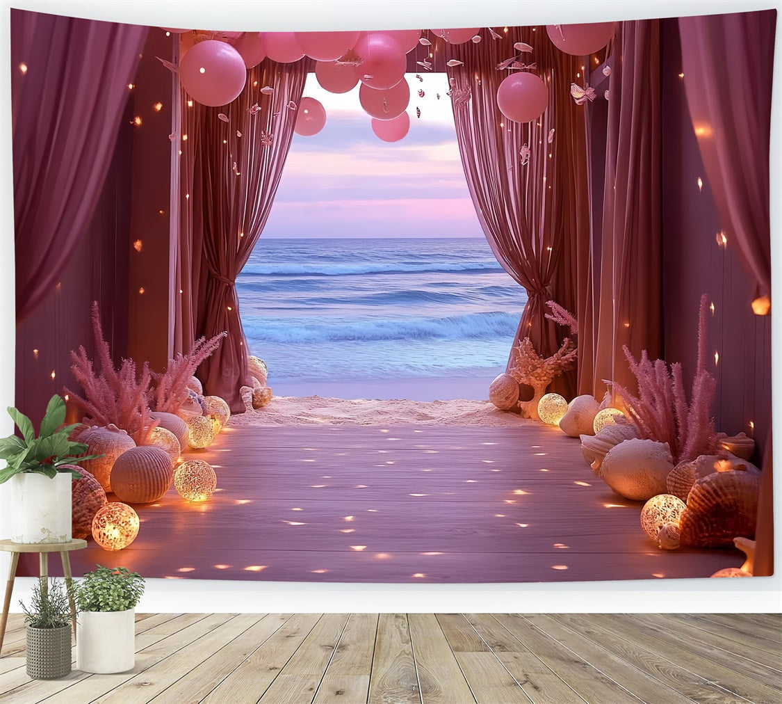 Sommer Backdrops Rosa Ballon Muschel Ozean Backdrop CSH5-103