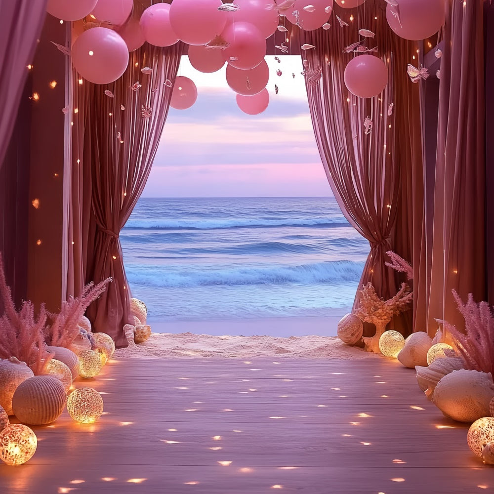 Sommer Backdrops Rosa Ballon Muschel Ozean Backdrop CSH5-103