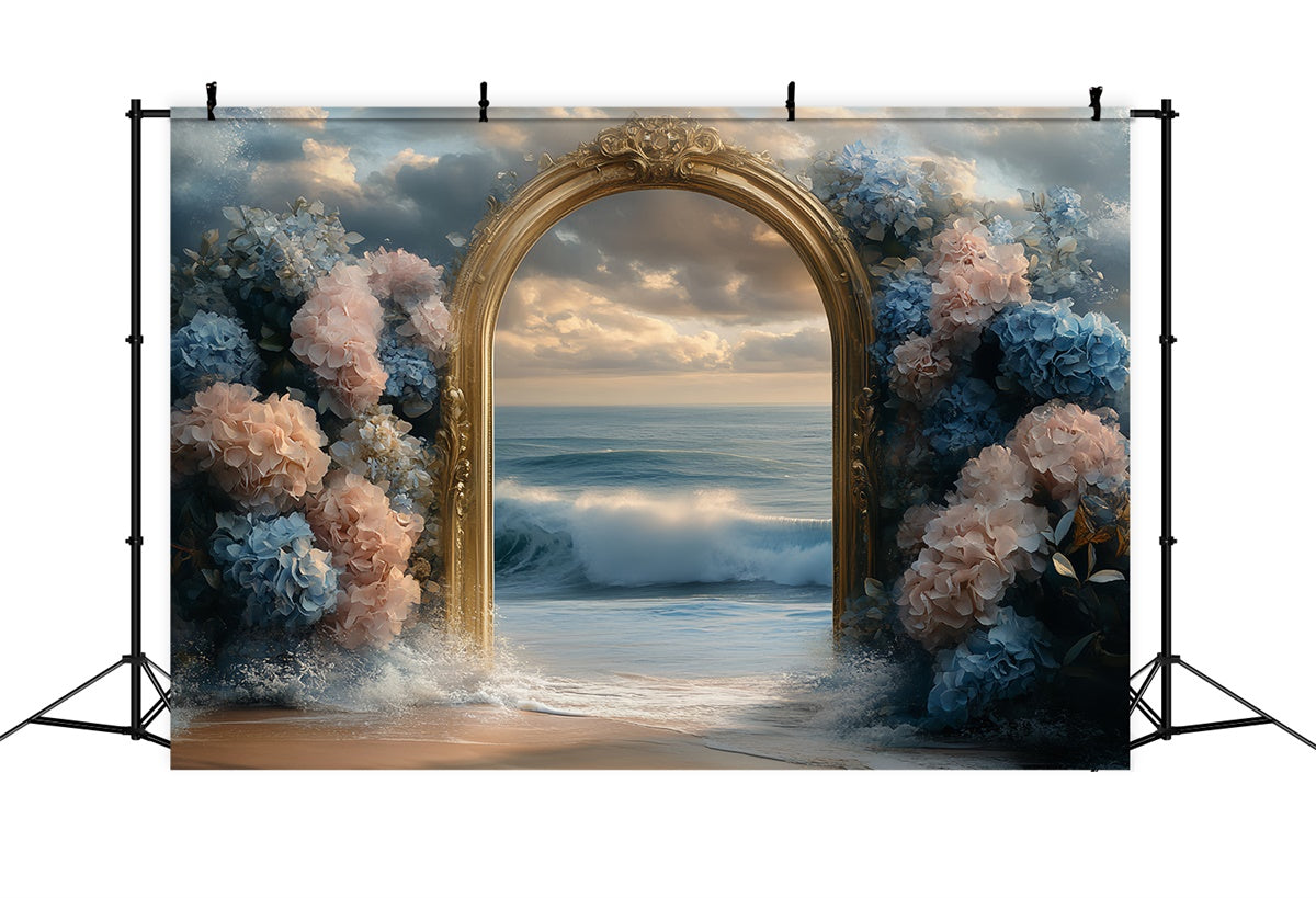 Sommer Strand Backdrop Hortensien Traum Meer Hintergrund CSH5-110