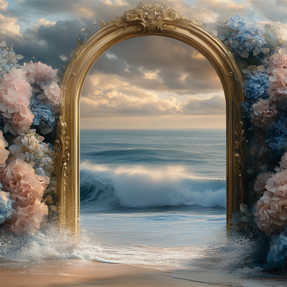 Sommer Strand Backdrop Hortensien Traum Meer Hintergrund CSH5-110