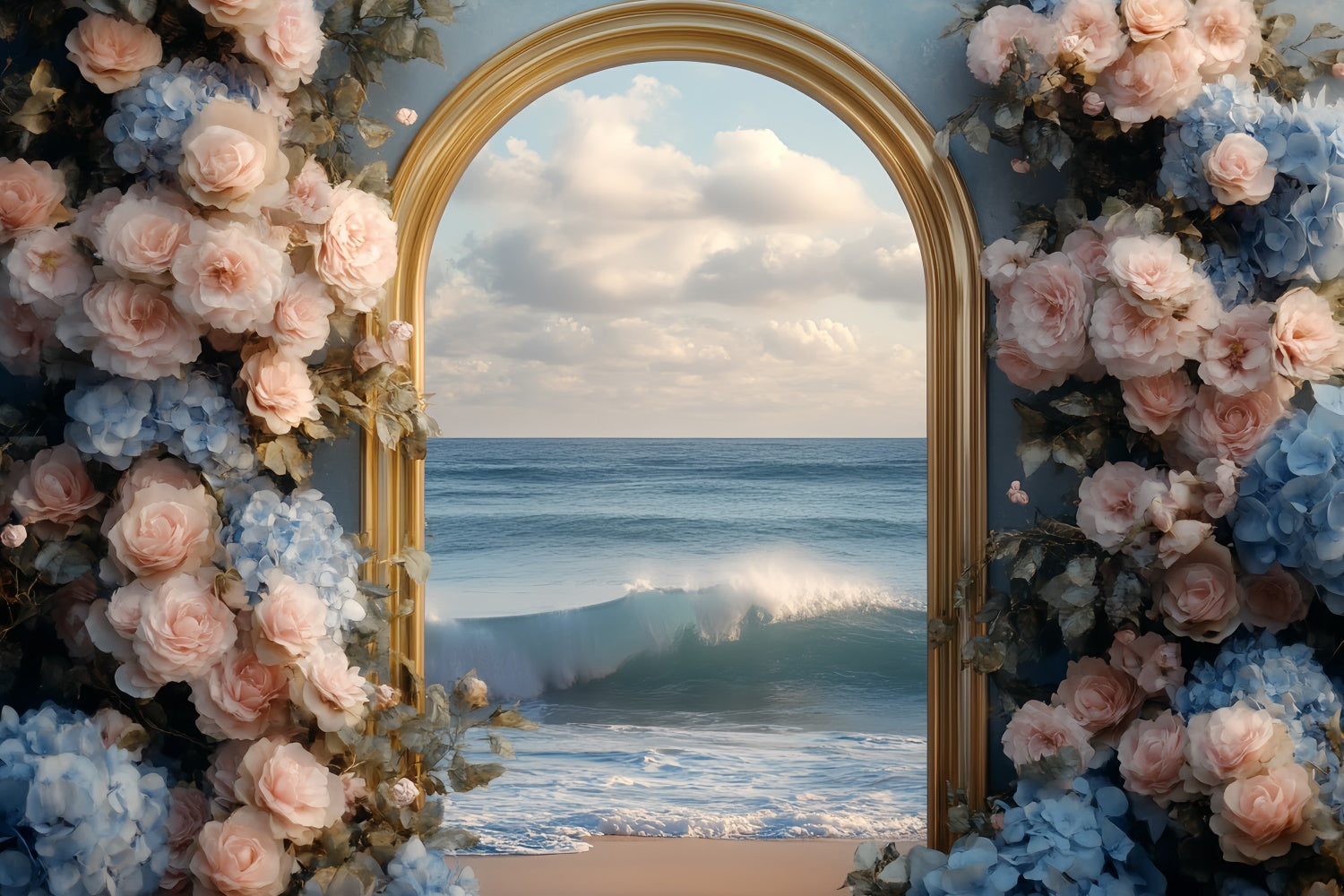Strand Backdrops Golden Arch Floral Sommer Hintergrund CSH5-111