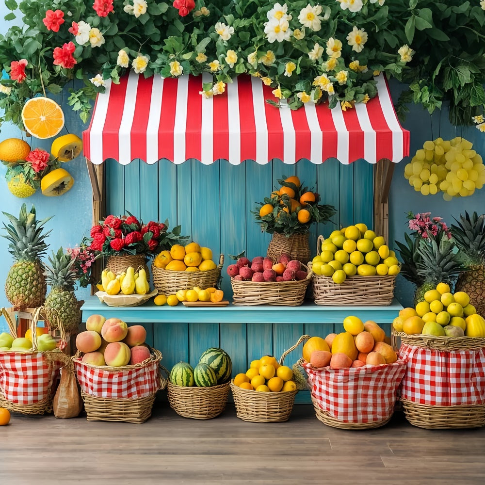 Sommer Fotokulisse Bunte Früchte Marktstand Kulisse CSH5-129