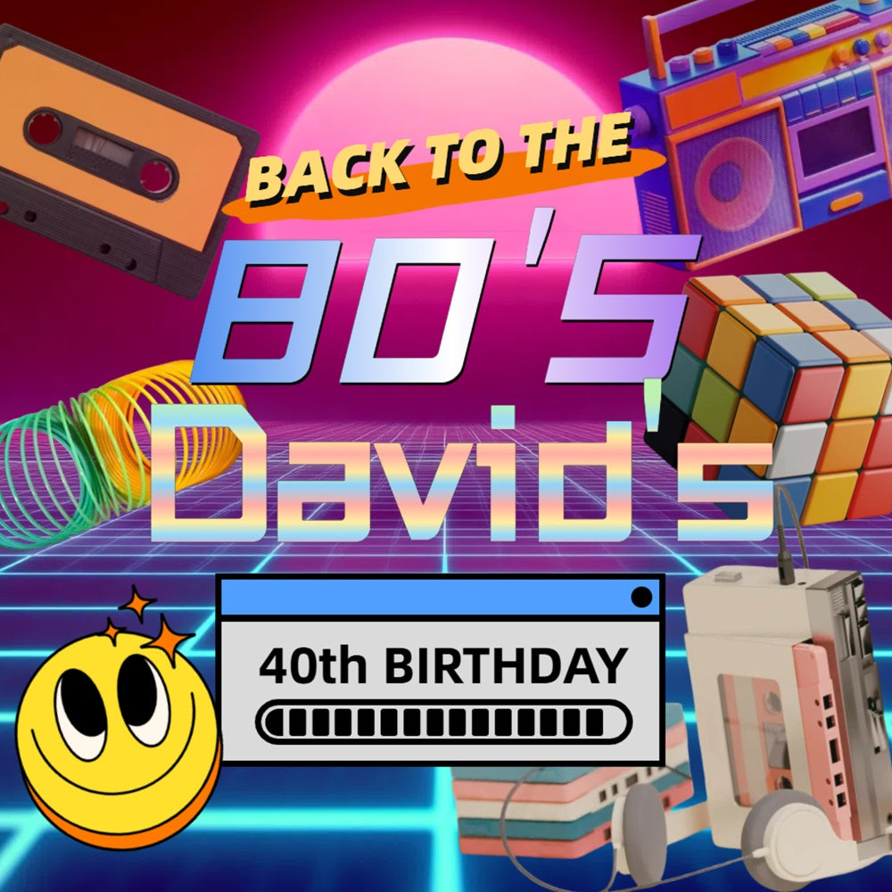 40. Geburtstag Backdrop Laser Grid Retro Nostalgie Custom 80er Jahre Backdrop CSH5-14
