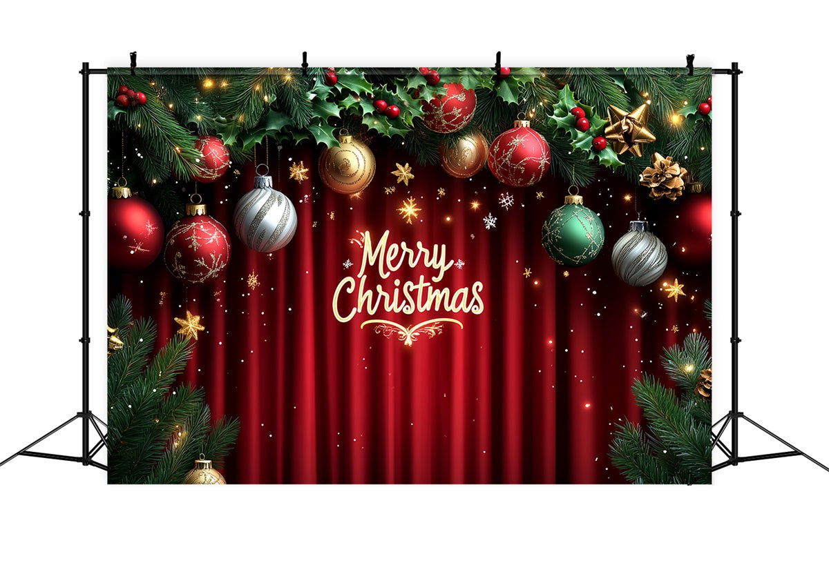 Weihnachten Bühne Backdrops Rot Vorhang Holiday Decor Backdrop CSH5-147