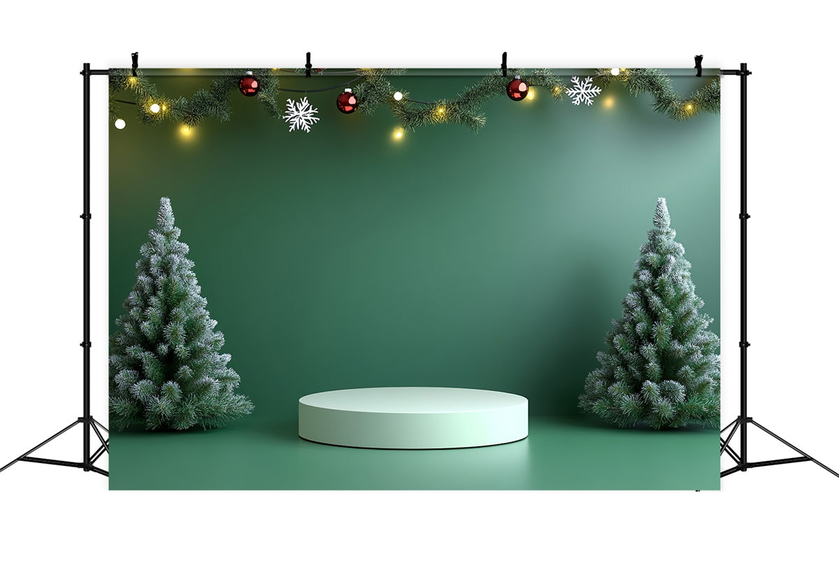 Weihnachtsbühne Backdrops Grüne Wand Baum Dekor Backdrop CSH5-148
