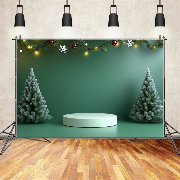 Weihnachtsbühne Backdrops Grüne Wand Baum Dekor Backdrop CSH5-148