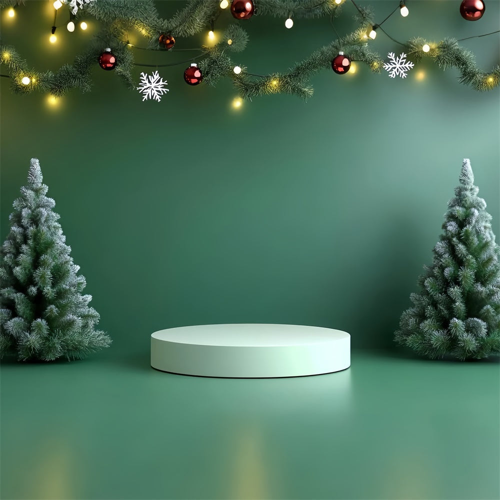 Weihnachtsbühne Backdrops Grüne Wand Baum Dekor Backdrop CSH5-148