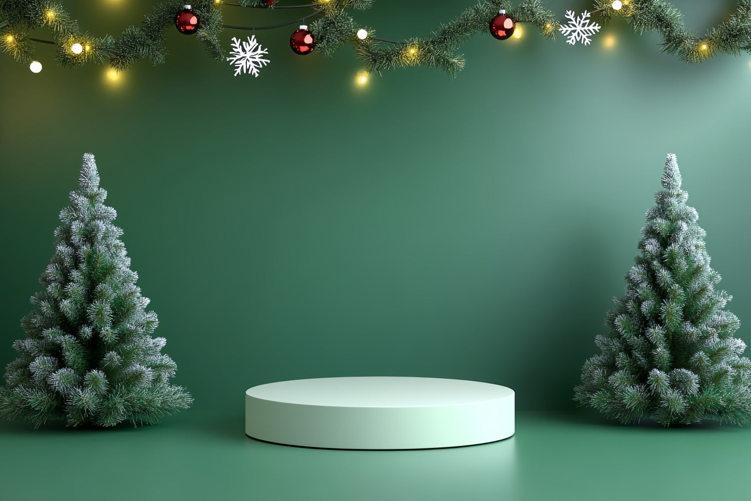 Weihnachtsbühne Backdrops Grüne Wand Baum Dekor Backdrop CSH5-148
