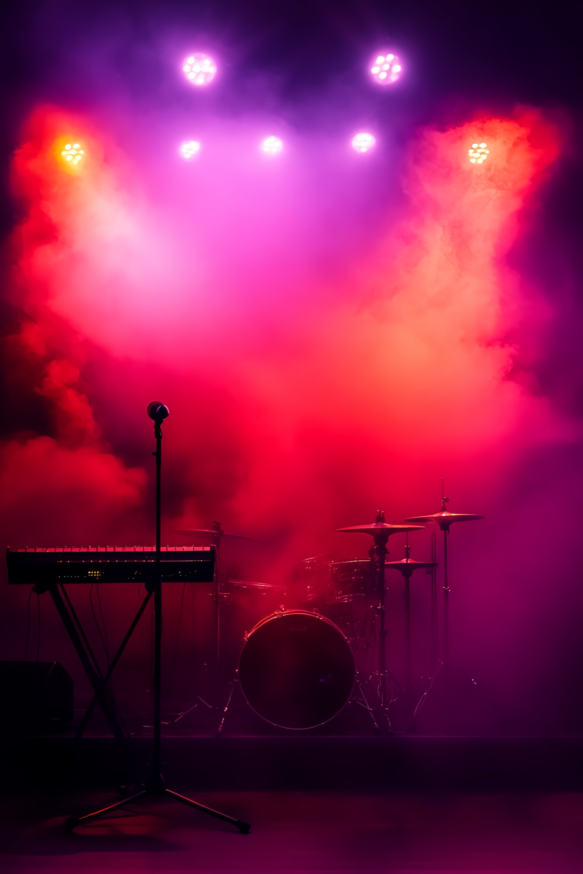 Konzert Bühne Backdrop Rauch Lichter Konzert Nacht Backdrop CSH5-151