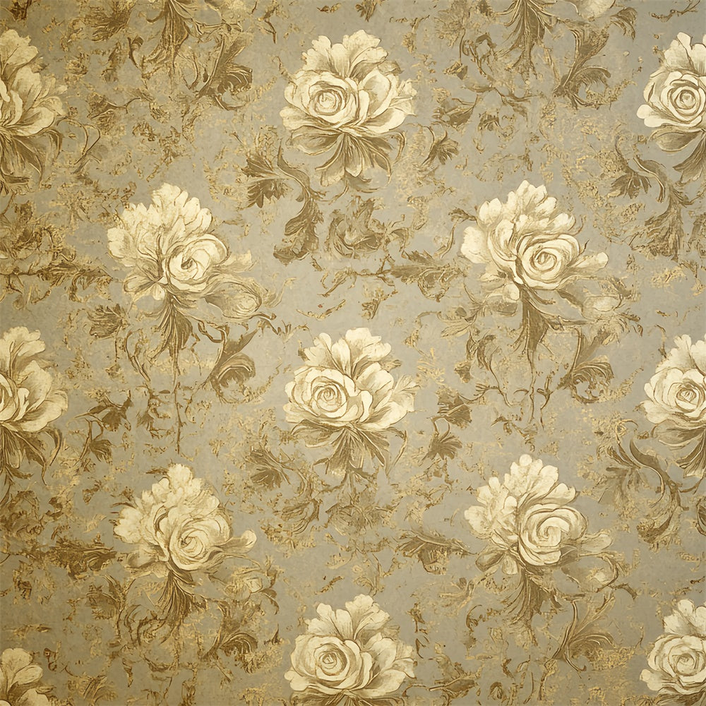 70er Jahre Backdrop Elegante Rose Muster Vintage Backdrop CSH5-179