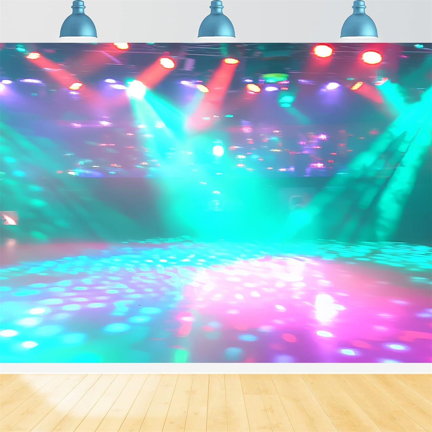 80er Jahre Backdrop Psychedelic Dancefloor Glow Backdrop CSH5-181