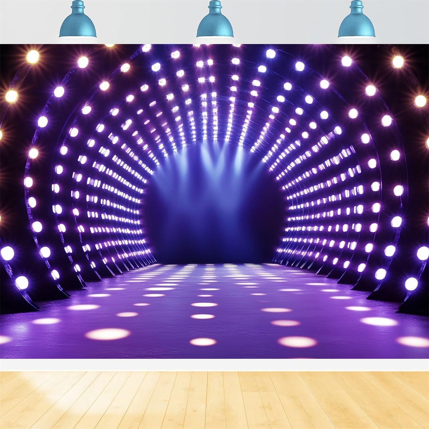 80er Jahre Backdrop Futuristische Party Tunnel Lichter Backdrop CSH5-185